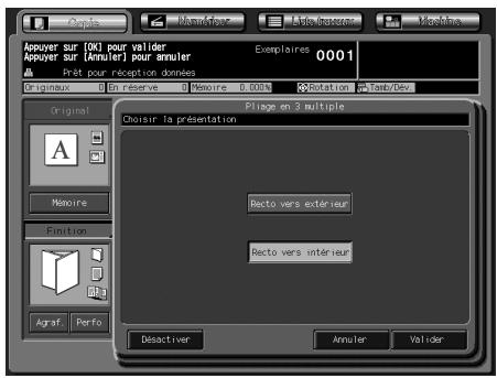 KONICA MINOLTA BIZHUB PRO C5500 - Appuyez sur [Recto vers extérieur] ou [Recto vers intérieur], selon vos besoin. - 1
