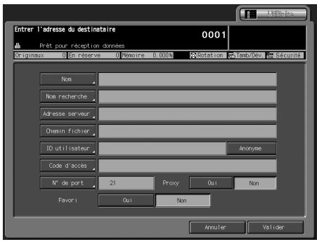 KONICA MINOLTA BIZHUB PRO C5500 - Pour ajouter I'adresse de destination FTP : - 2