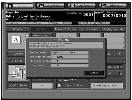 KONICA MINOLTA BIZHUB PRO C5500 - Au démarrage d'un travail de numérisation : - 1