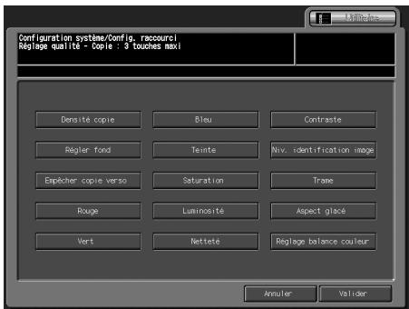 KONICA MINOLTA BIZHUB PRO C5500 - Config. touches raccourci - 3