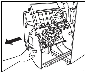 KONICA MINOLTA BIZHUB PRO C5500 - Insertion d'une nouvelle cartouche d'agrafes dans l'Unité d'agrafage FS-520 - 3