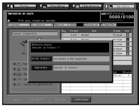 KONICA MINOLTA BIZHUB PRO C5500 - Si le message "Mémoire pleine" s'affiche : Dépassement mémoire - 4