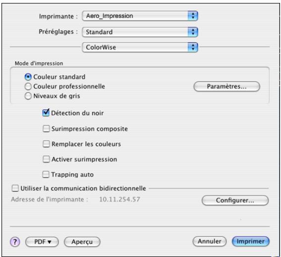 KONICA MINOLTA BIZHUB PRO C6500 - Choisissez ColorWise dans la liste déroulante. - 1