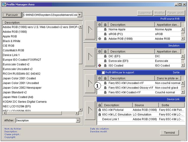 KONICA MINOLTA BIZHUB PRO C6500 - Cliquez sur Profile Manager. - 1