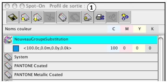 KONICA MINOLTA BIZHUB PRO C6500 - POUR DÉFINIR UNE COULEUR DE REMPLACEMENT DANS LA FENÊTRE PRINCIPALE DE SPOT-ON - 1