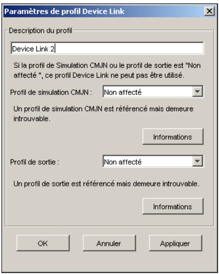 KONICA MINOLTA BIZHUB PRO C6500 - POUR AFFECTER DES PARAMÈTRES DE PROFIL DEVICE LINK - 1