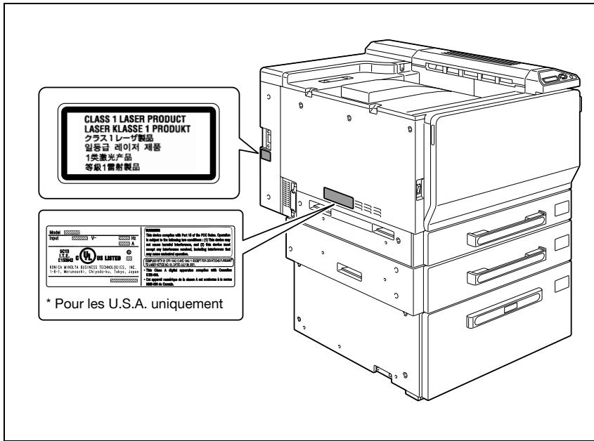 KONICA MINOLTA C250P - Etiquette sécurité laser - 1
