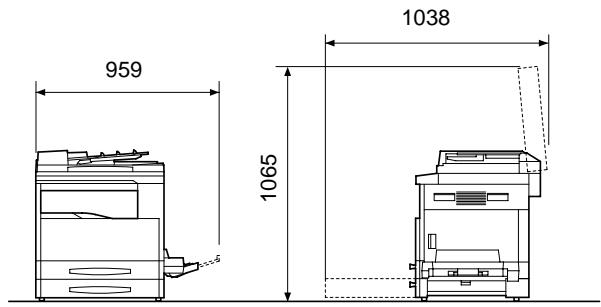 KONICA MINOLTA DI152 - Espace requis - 1