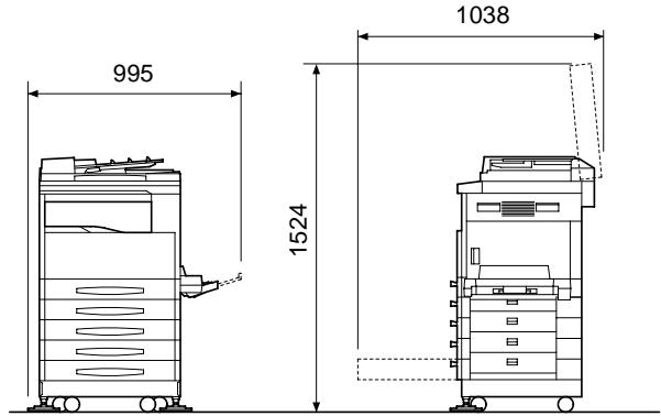 KONICA MINOLTA DI152 - Espace requis - 2