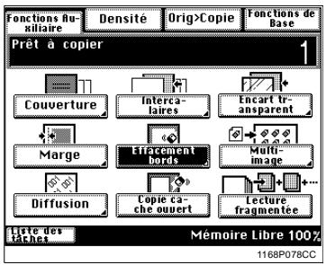 KONICA MINOLTA DI250 - Utilisation d'une fonction Effacement des bords particulière - 1