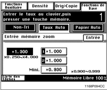 KONICA MINOLTA DI250 - Mémorisation d'un taux - 3