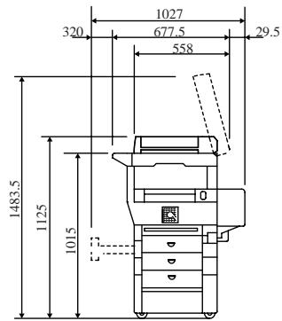 KONICA MINOLTA DI250 - Espace requis - 2