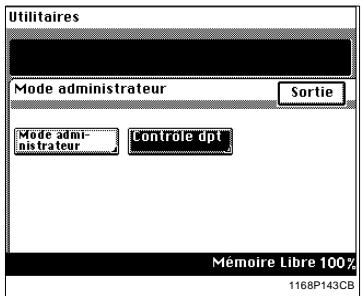 KONICA MINOLTA DI250 - Sélection du mode Contrôle département - 1