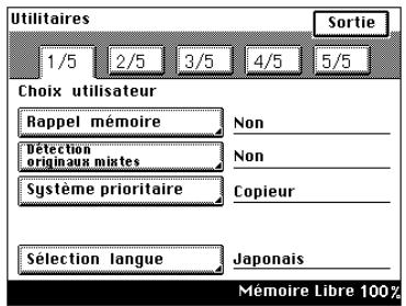 KONICA MINOLTA DI250 - Fonctions Choix utiliseur - 1