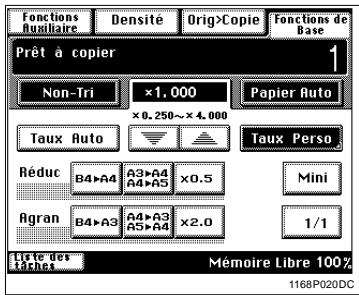 KONICA MINOLTA DI250 - Mémorisation d'un taux - 1