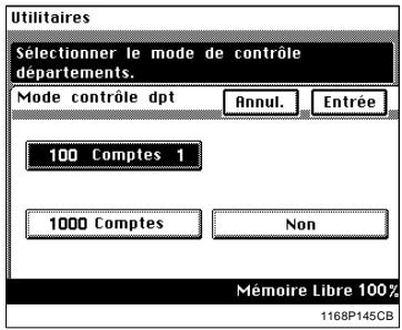 KONICA MINOLTA DI250 - Sélection du mode Contrôle département - 3