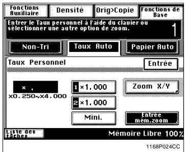 KONICA MINOLTA DI250 - Mémorisation d'un taux - 2