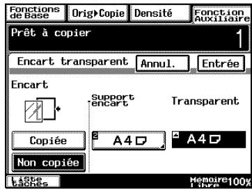 KONICA MINOLTA DI3510 - Procéder à des réglages de la fonction "encart transparent - 2