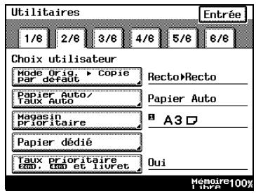 KONICA MINOLTA DI3510 - Pour définir la fonction "mode orig. > copie par défaut - 1