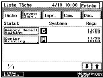 KONICA MINOLTA DI3510 - Contrôler/supprimer des éléments figurant sur la liste de l'écran impression - 2
