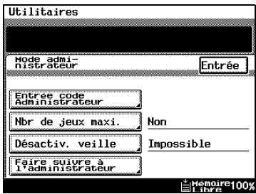 KONICA MINOLTA DI3510 - Pour définir le code d'accès administrateur (paramètre "entrée code administrateur") - 1