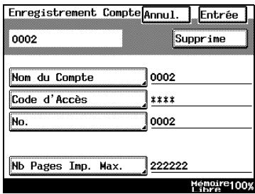 KONICA MINOLTA DI3510 - Pour enregistrer et modifier les informations des comptes - 2