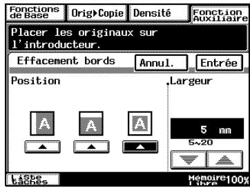 KONICA MINOLTA DI3510 - Pour procéder aux réglages de la fonction "effacement bords - 2