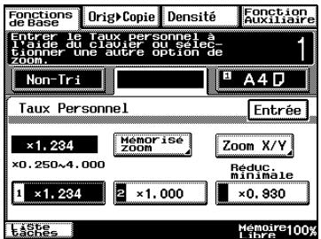 KONICA MINOLTA DI3510 - Pour rappeler un taux zoom personnel enregistré en mémoire - 1