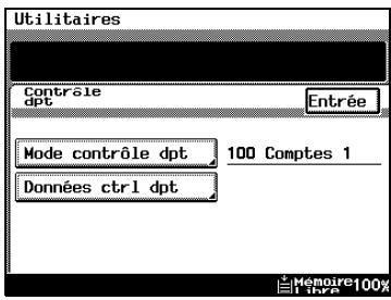 KONICA MINOLTA DI3510 - Pour imprimer des informations sur les comptes (paramètre "données contrôle département") - 1
