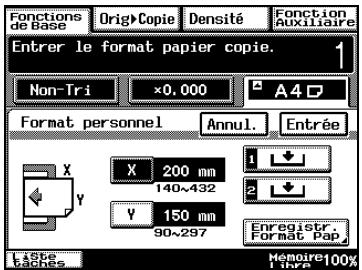 KONICA MINOLTA DI3510 - Pour enregistrer un format de papier non standard (personnalisé) - 3