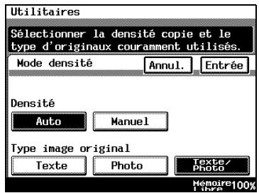 KONICA MINOLTA DI3510 - Pour définir la fonction "mode densité - 2