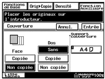 KONICA MINOLTA DI3510 - Procéder aux réglages de la fonction "couverture - 2