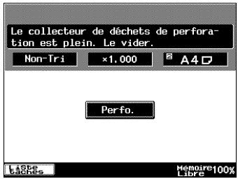 KONICA MINOLTA DI3510F - Quand le message “Le collecteur de déchets de perforation est plein.” est affiché. - 2