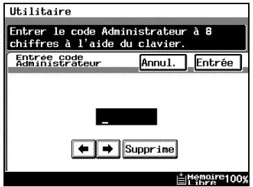 KONICA MINOLTA DI3510F - Pour définir le code d'accès administrateur (paramètre "Entrée Code Administrateur") - 2