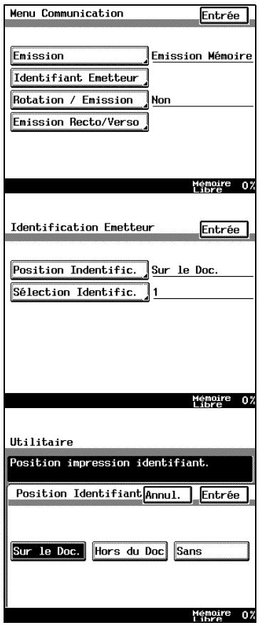 KONICA MINOLTA DI3510F - Pour définir la position par défaut de l'identifiant : - 1