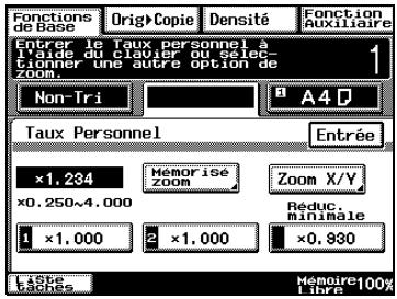 KONICA MINOLTA DI3510F - Pour entrer un taux zoom personnalisé - 1