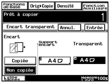 KONICA MINOLTA DI3510F - Procéder à des réglages de la fonction "Encart transparent" - 2
