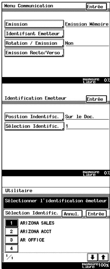 KONICA MINOLTA DI3510F - Pour définir la sélection d'identifiant émetteur par défaut : - 1
