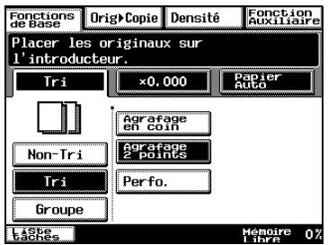 KONICA MINOLTA DI3510F - Réaliser des copies avec le paramètre d'agrafage - 1