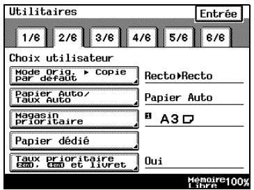 KONICA MINOLTA DI3510F - Pour définir la fonction "Papier Auto / Format Auto" - 1