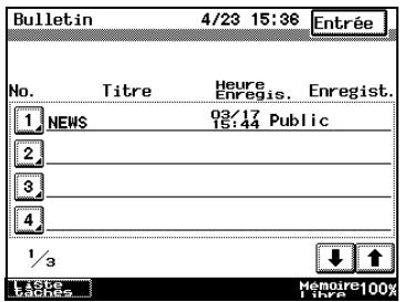 KONICA MINOLTA DI3510F - Pour vérifier les documents sauvegardés sur le bulletin de bord - 2