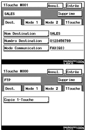 KONICA MINOLTA DI3510F - Comment copier les touches 1-Touche - 1