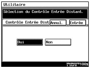 KONICA MINOLTA DI3510F - Pour configurer le contrôle d'entrée distant : - 1