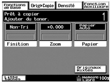 KONICA MINOLTA DI3510F - Quand le message “Prêt à copier. Ajouter du Toner.” est affiché - 1