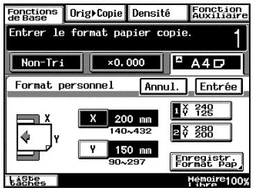 KONICA MINOLTA DI3510F - Pour sélectionner un format de papier non-standard (personnalisé) - 3
