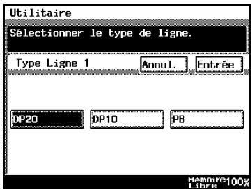 KONICA MINOLTA DI3510F - Pressez sur le type de ligne utilisé. - 1
