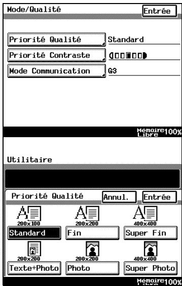 KONICA MINOLTA DI3510F - Spécification des valeurs de qualité et de mode par défaut pour l'émission - 3