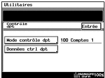 KONICA MINOLTA DI3510F - Pour imprimer des informations sur les comptes (paramètre "Données Contrôle Département") - 1
