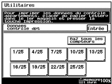 KONICA MINOLTA DI3510F - Pour imprimer des informations sur les comptes (paramètre "Données Contrôle Département") - 2