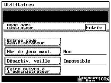 KONICA MINOLTA DI3510F - Pour définir le code d'accès administrateur (paramètre "Entrée Code Administrateur") - 1